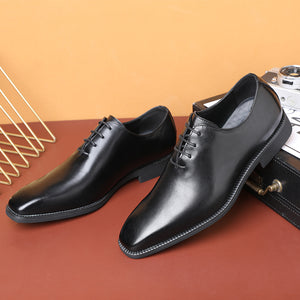 Embossed Elegance Pointed Toe Stylish Oxford Dress Shoes