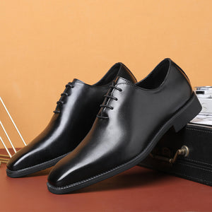 Embossed Elegance Pointed Toe Stylish Oxford Dress Shoes