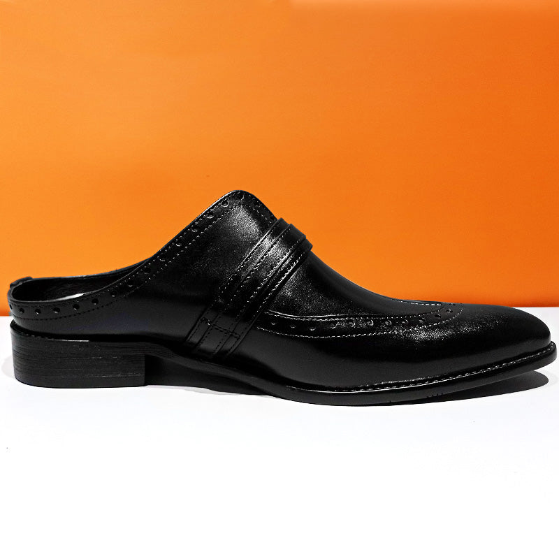 ElegantLux Leather Business Slippers)