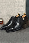 CrocoChic Leather Embossed Monkstrap Dress Shoes