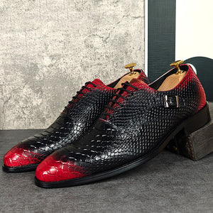 CrocoChic Leather Embossed Monkstrap Dress Shoes