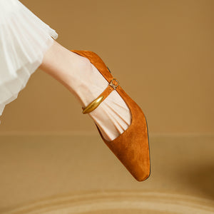 Chic Mary Janes Pointed Toe Strap Shoes