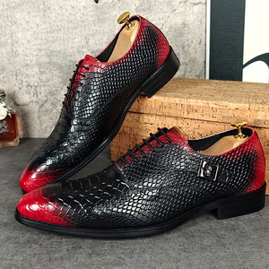 CrocoChic Leather Embossed Monkstrap Dress Shoes