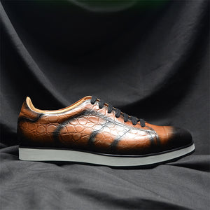 AlliLux Waterproof Alligator Print Lace Up Shoes