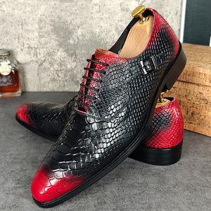 CrocoChic Leather Embossed Monkstrap Dress Shoes