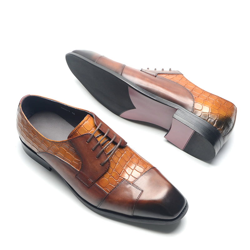 AlliLuxe Exotic Carved Leather Brogue Dress Shoes