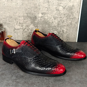 CrocoChic Leather Embossed Monkstrap Dress Shoes