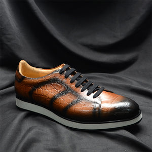 AlliLux Waterproof Alligator Print Lace Up Shoes