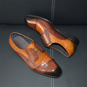 AlliLuxe Exotic Carved Leather Brogue Dress Shoes