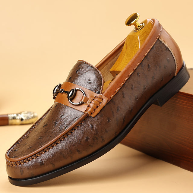 LuxLeather Elegant Genuine Leather Slip On Loafers