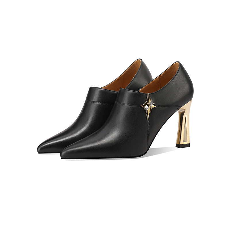 AlliLuxe Classic Pointed Toe Elegant Heel Shoes