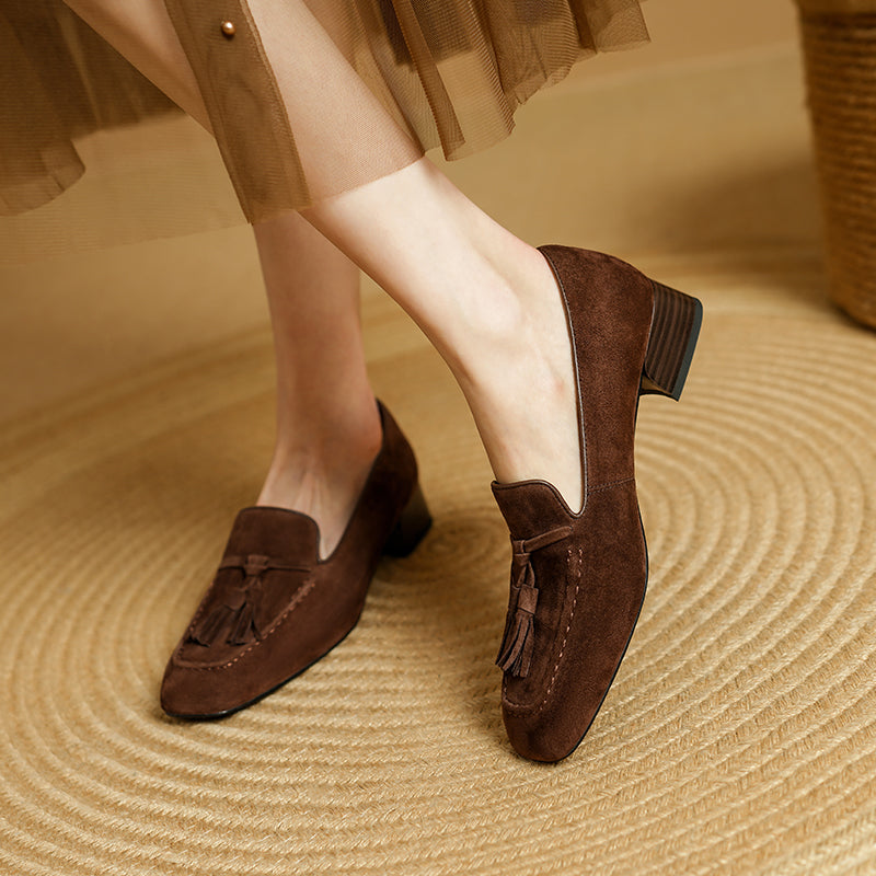 Luxury Cow Suede Leather Slip-on Loafers