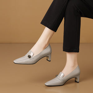 AlliChic Square Toe Daily High Heels