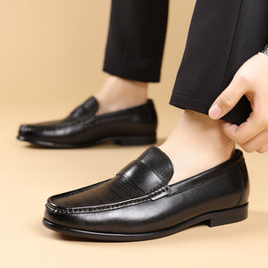 LuxLeather Elegant Genuine Leather Slip On Loafers