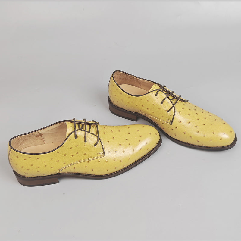 LuxeLeather Exotic Pattern Round Toe Brogue Shoes