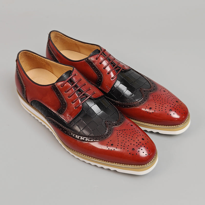 CowLux Elegant Lace-up Leather Dress Shoes