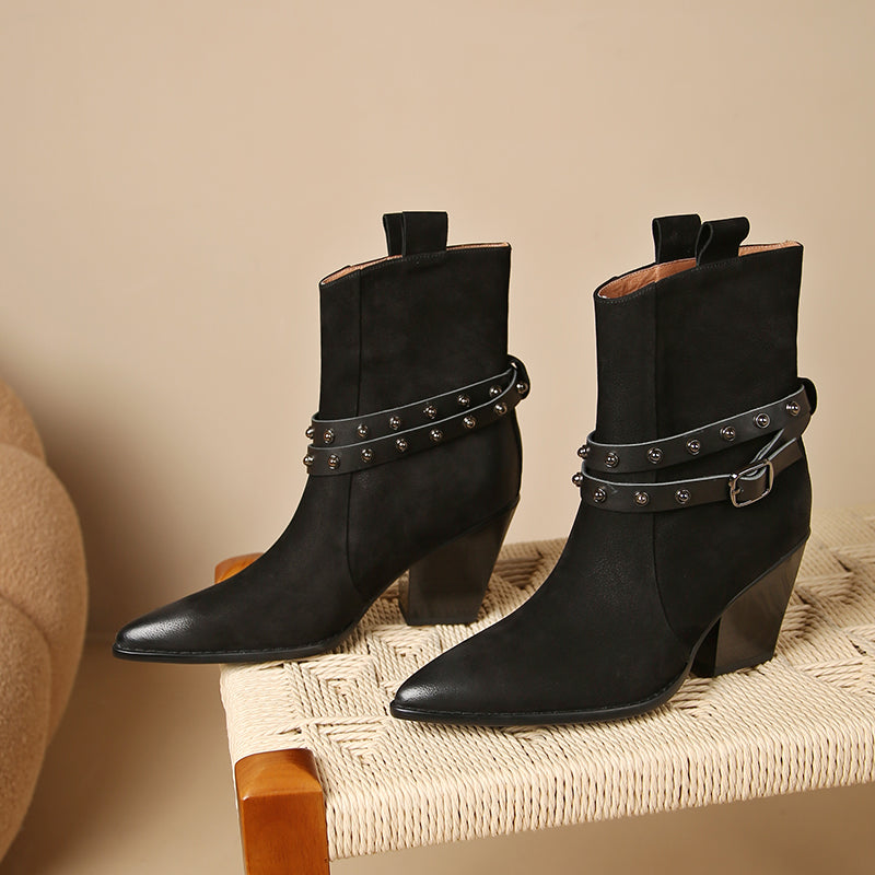 LuxLeather Western Pointed Toe Boots