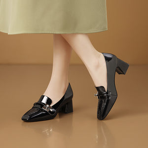 AlliChic Square Toe Daily High Heels