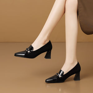 Patent Chic Pointed Toe High Heel Single Shoes