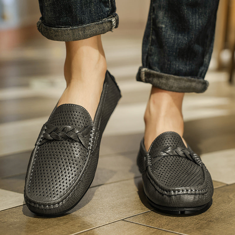 AlliLux Leather Slip-On Loafers