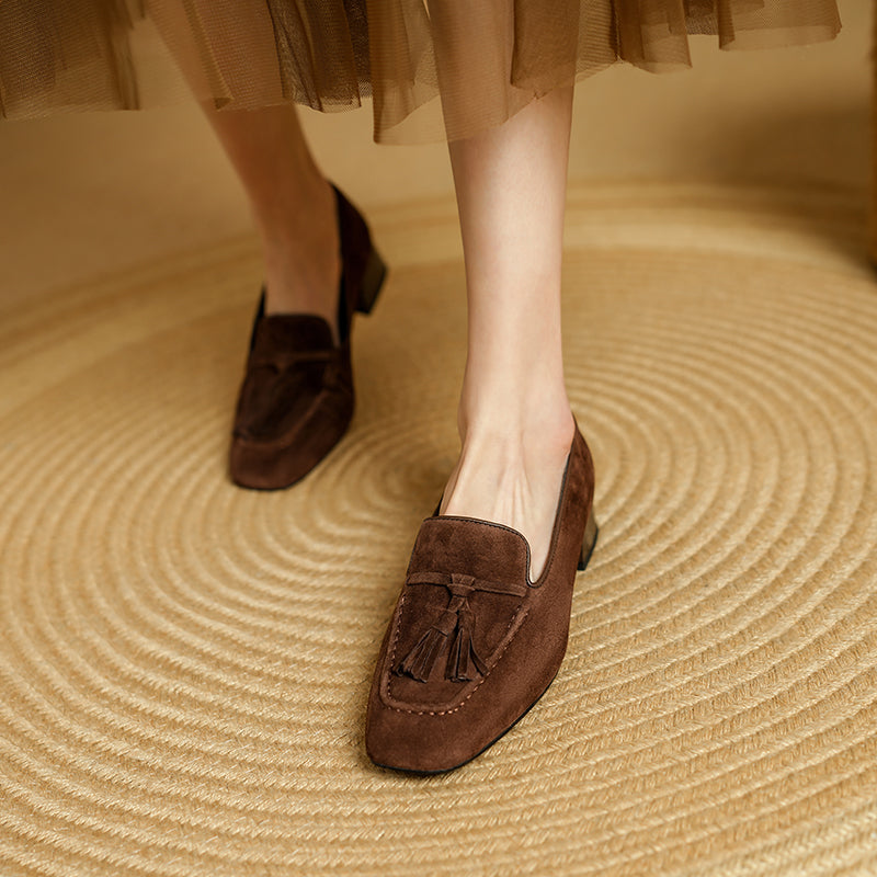 Luxury Cow Suede Leather Slip-on Loafers