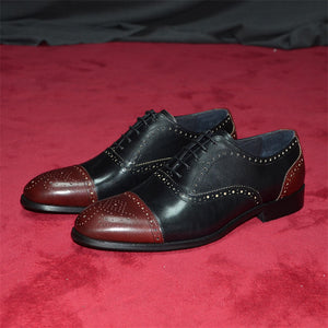 AlliLuxe Exotic Carved Leather Brogue Dress Shoes