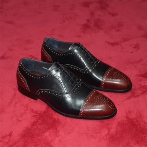 AlliLuxe Exotic Carved Leather Brogue Dress Shoes