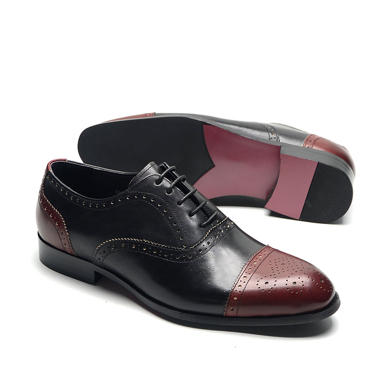 AlliLuxe Exotic Carved Leather Brogue Dress Shoes