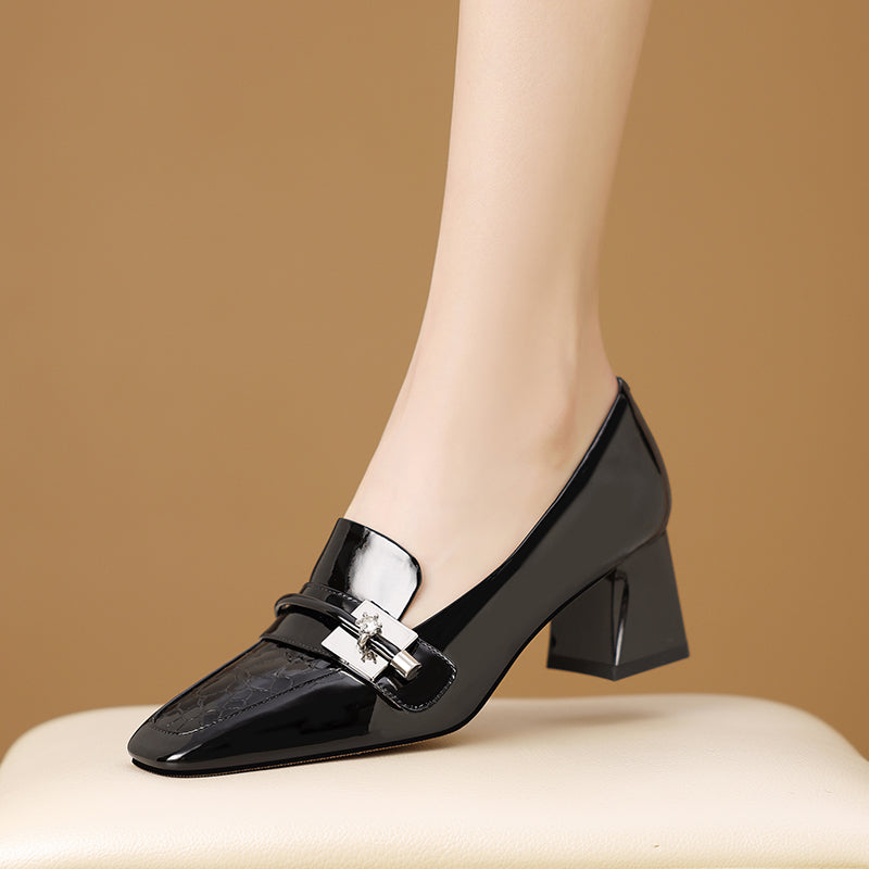 AlliChic Square Toe Daily High Heels