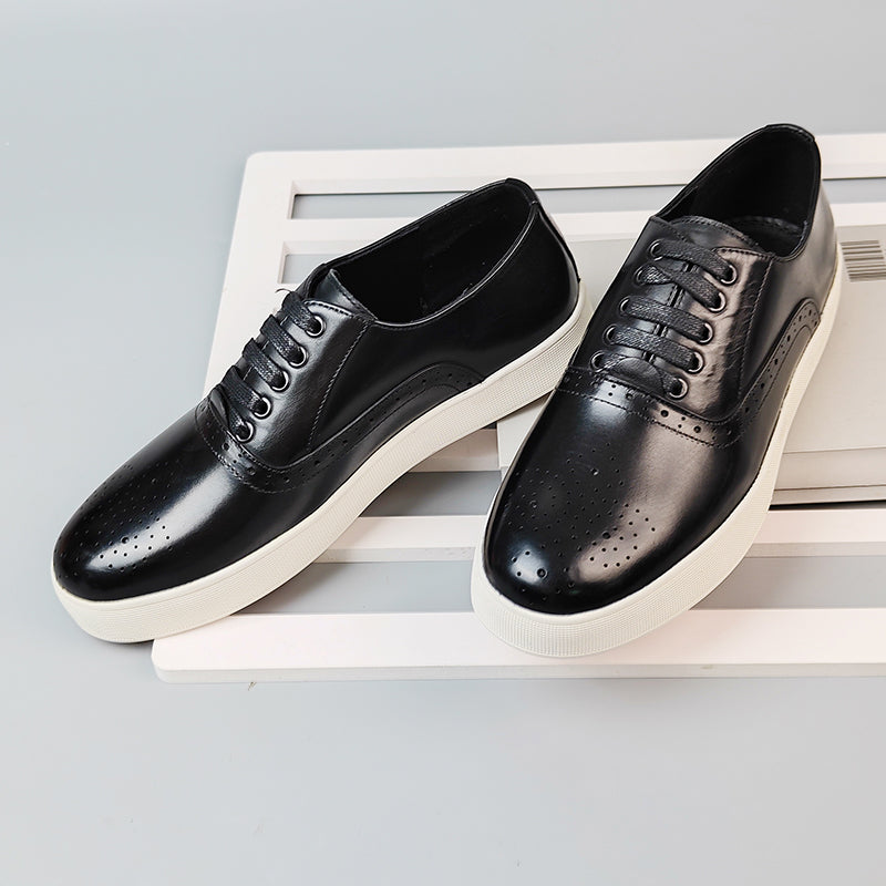 CrocLeather Chic Lace-up Casual Shoes