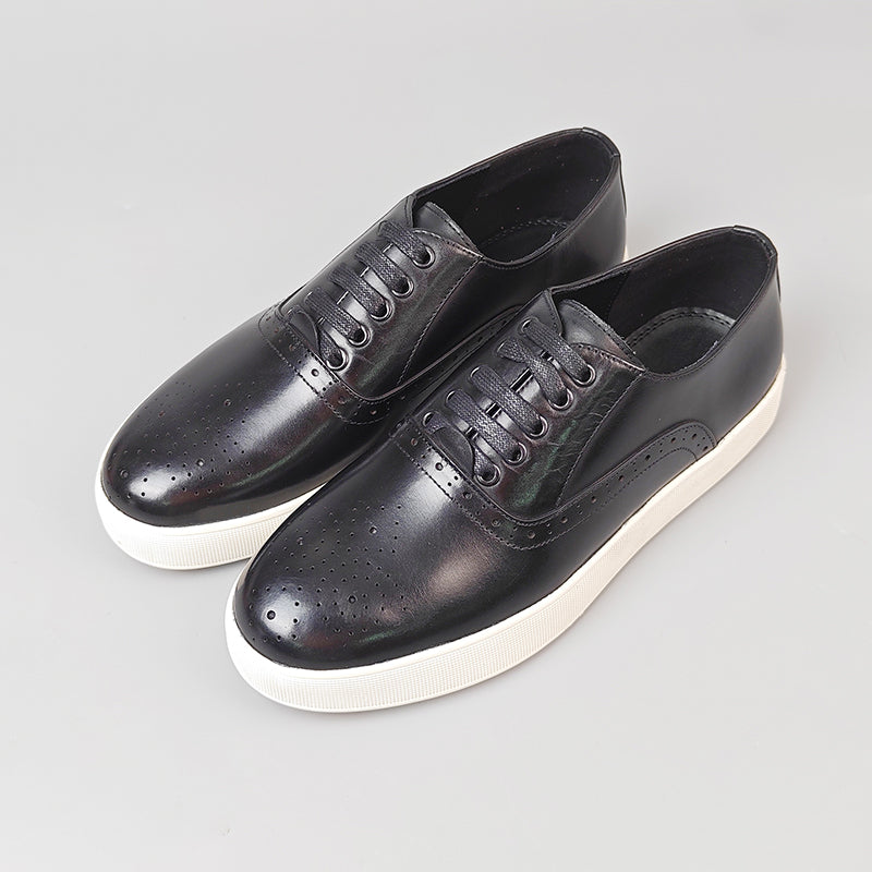 CrocLeather Chic Lace-up Casual Shoes