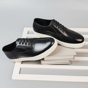 CrocLeather Chic Lace-up Casual Shoes