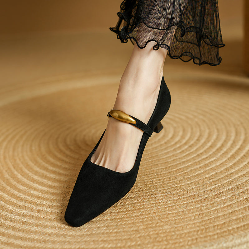 Chic Mary Janes Pointed Toe Strap Shoes