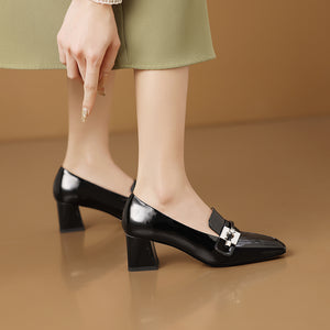 AlliChic Square Toe Daily High Heels