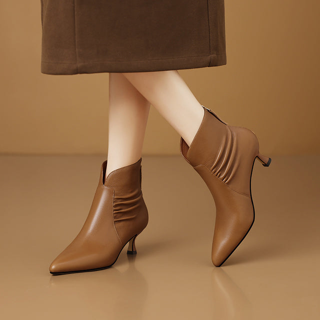 Chic Pointed Toe Zip High Heel Boots