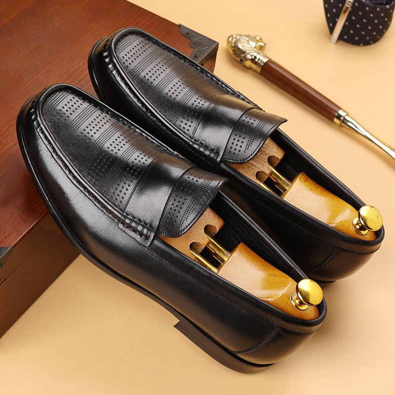 LuxLeather Elegant Genuine Leather Slip On Loafers