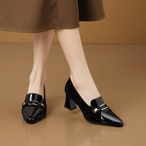 Patent Chic Pointed Toe High Heel Single Shoes