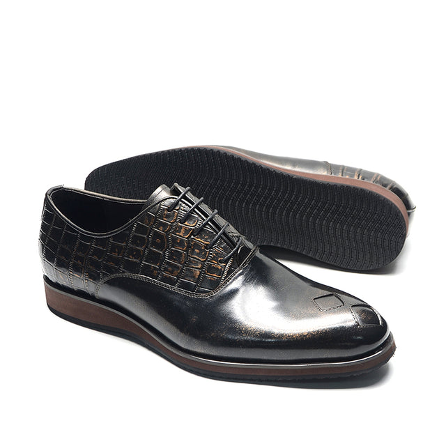 Opulent Oxford Exotic Pattern Formal Dress Shoes