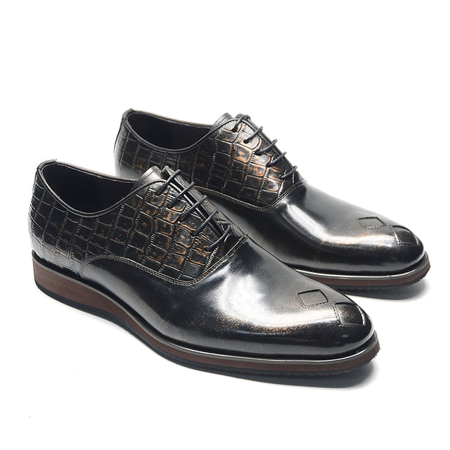 Opulent Oxford Exotic Pattern Formal Dress Shoes