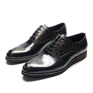 Opulent Oxford Exotic Pattern Formal Dress Shoes