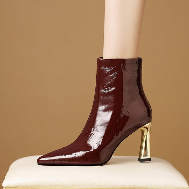 Chic Pointed Toe Zip High Heel Boots