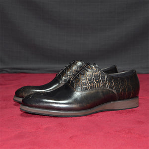 Opulent Oxford Exotic Pattern Formal Dress Shoes