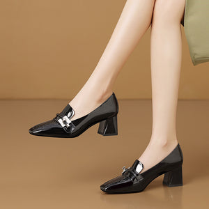 AlliChic Square Toe Daily High Heels