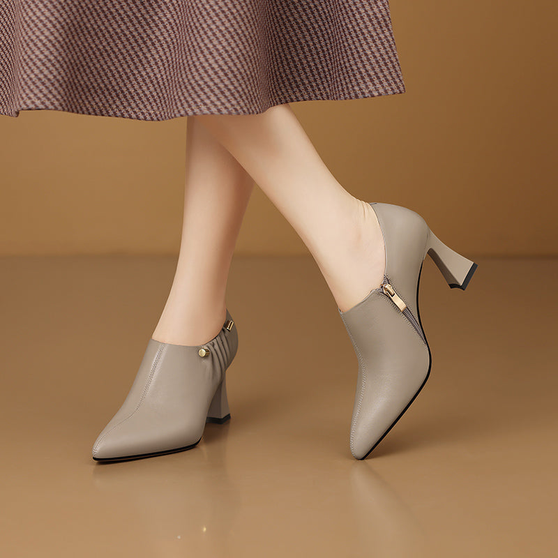 AlliLuxe Classic Pointed Toe Elegant Heel Shoes