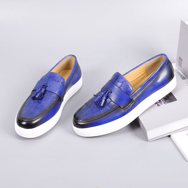 LuxeLeather Slip-on Platform Sneakers