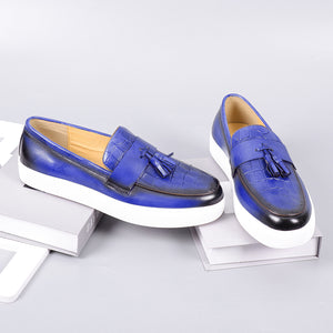 LuxeLeather Slip-on Platform Sneakers