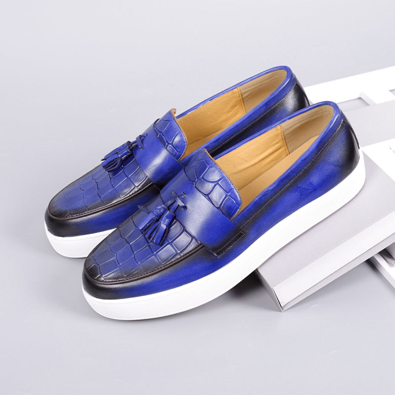 LuxeLeather Slip-on Platform Sneakers