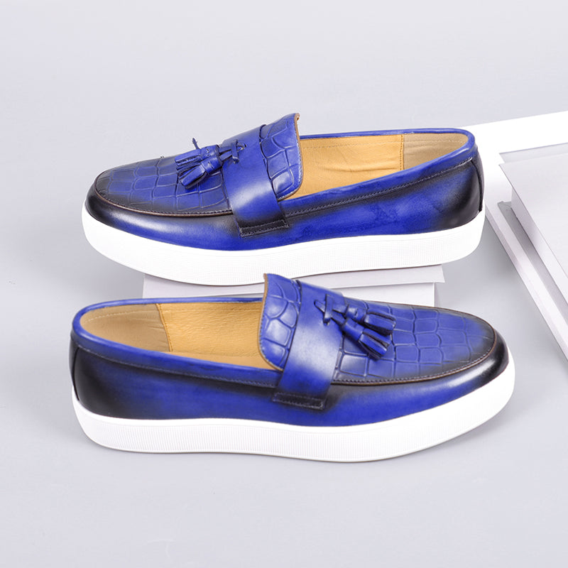 LuxeLeather Slip-on Platform Sneakers