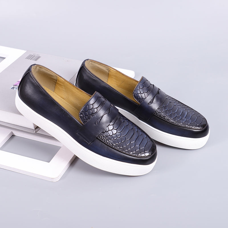 LuxeLeather Slip-on Platform Sneakers