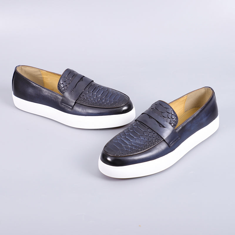 LuxeLeather Slip-on Platform Sneakers